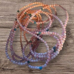 Jay King Necklace 100” Long Angel Skin Coral & Turquoise Beads Endless No Clasp